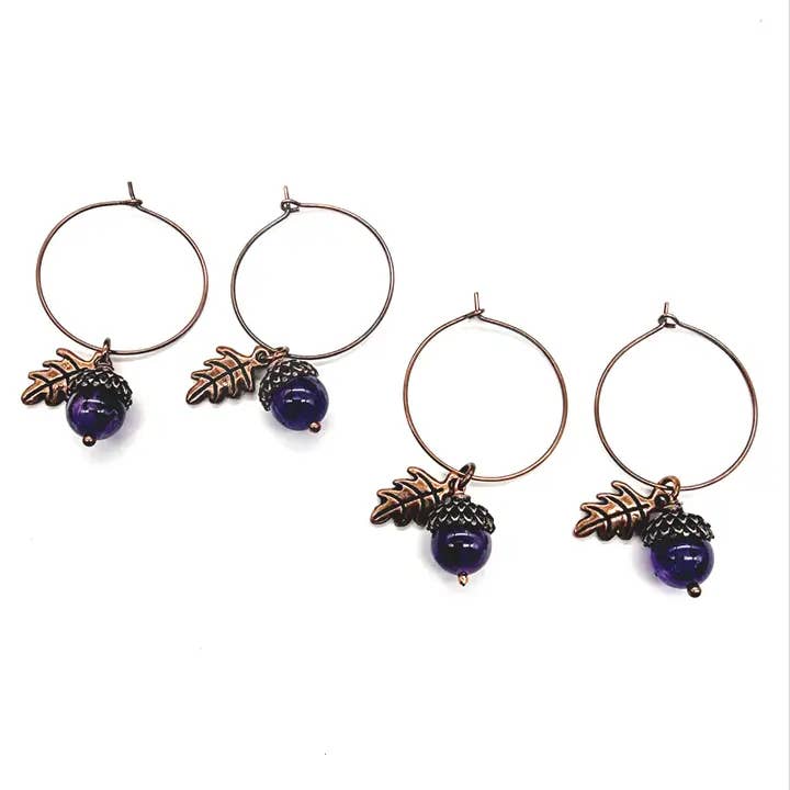 MergingMetals - Wholesale Dangle Earrings - Gemstone Acorn Earrings 6