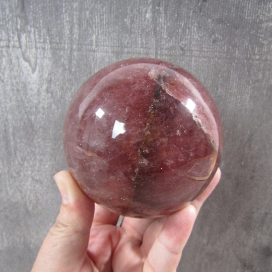 Keystone Crystals - Wholesale Spiritual Stone/Crystal - Strawberry Quartz Sphere Large Display Size7