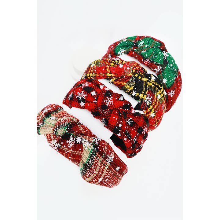MIX COLOR Christmas Theme Knotted Headbands for wholesale on Faire6