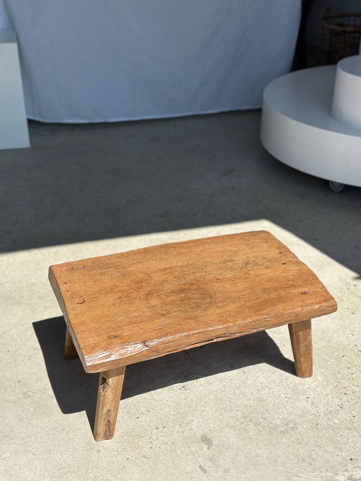 Small light teak four-legged coffee table H:30 L:63.5 W:40 for wholesale by Office Objets