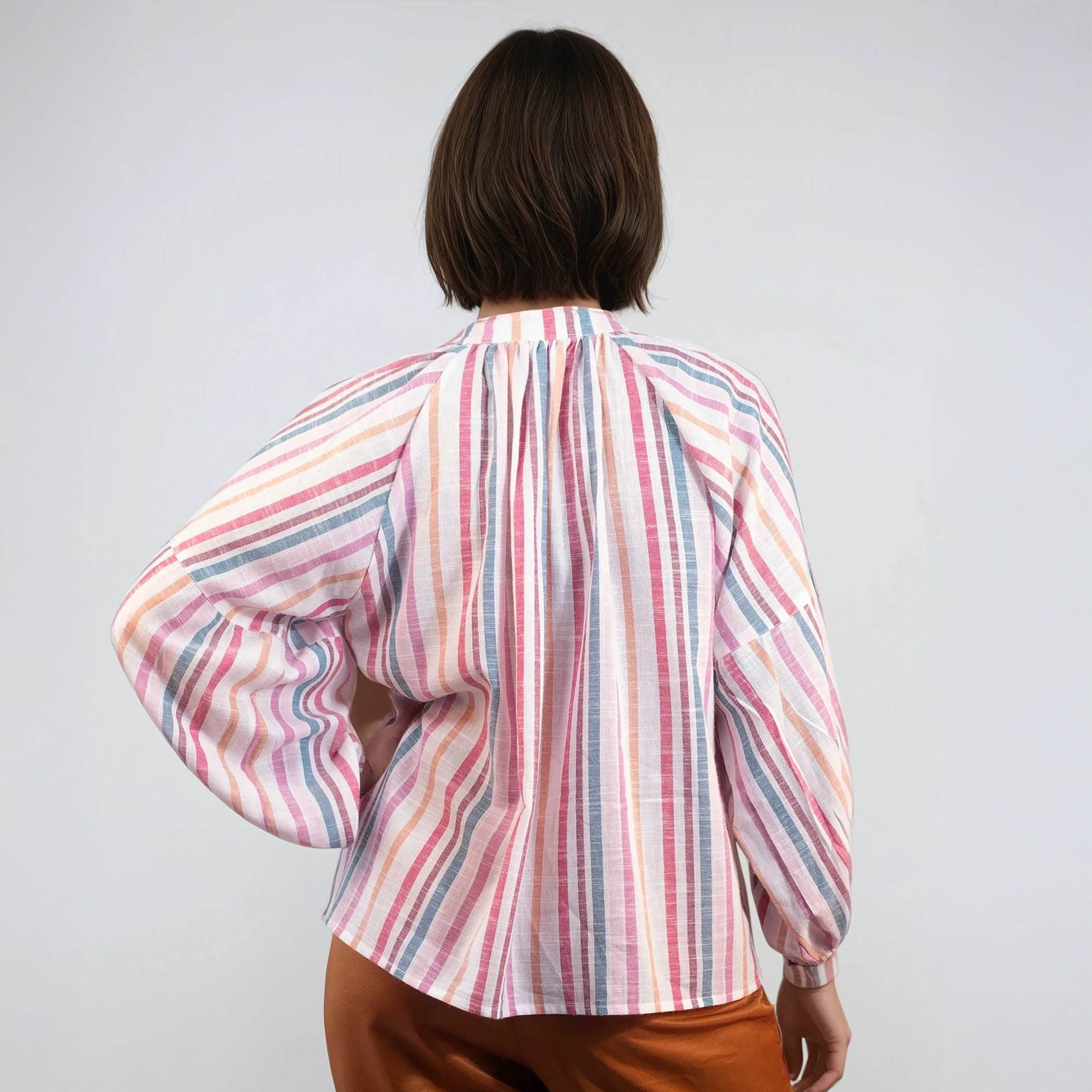 NO-B - Vendita all'ingrosso Camicetta - Donna - Blusa a righe bohemien Akola-22