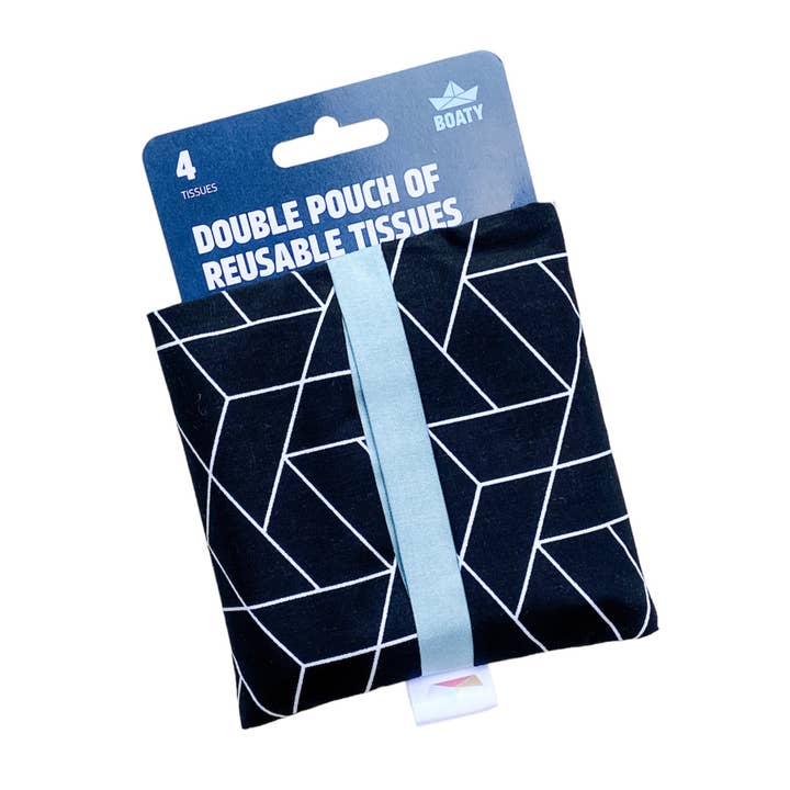 Reusable Tissues - Handkerchiefs, Travel Pouch (4, White) for wholesale by Boaty