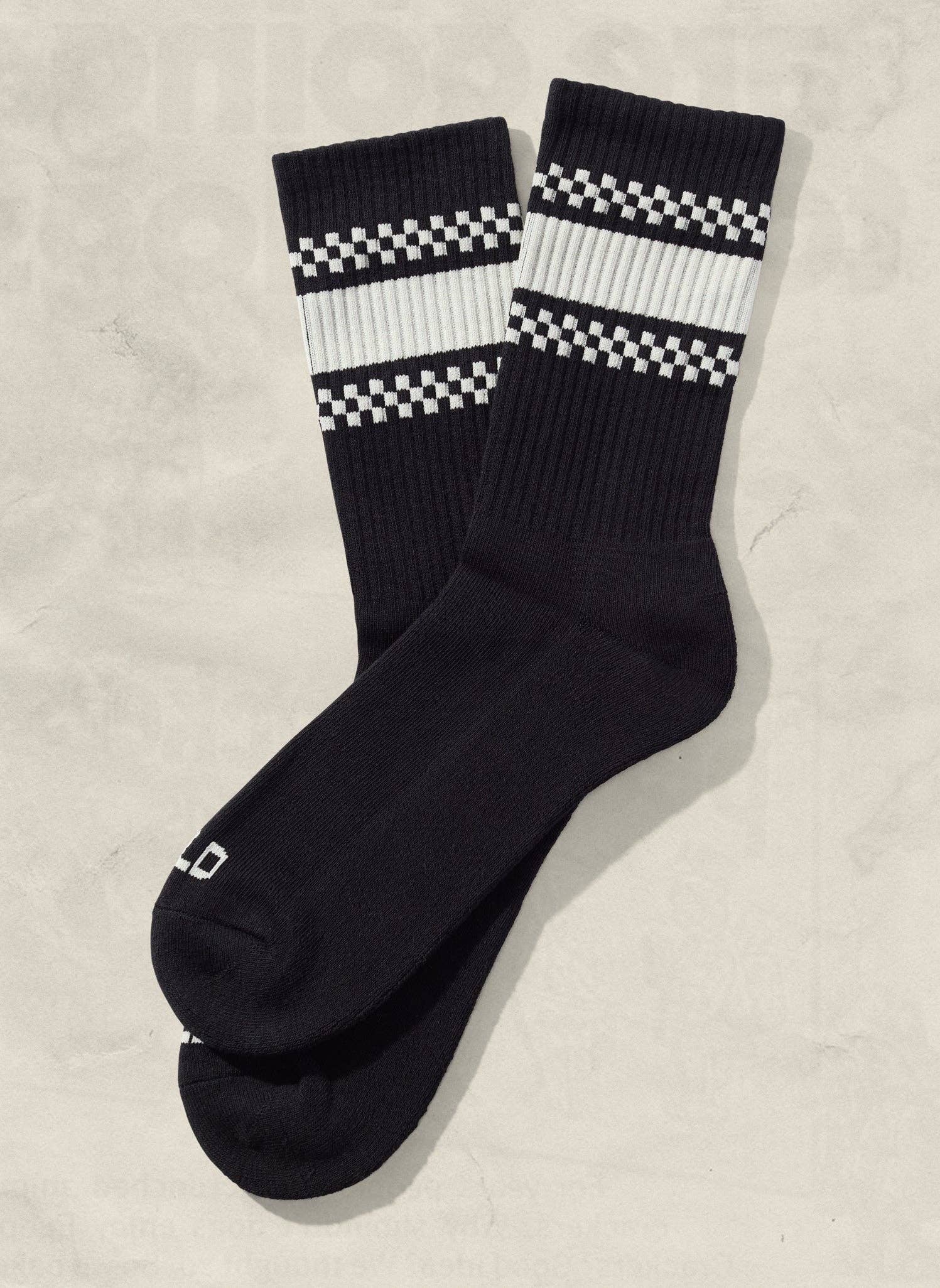 Weld Mfg. - Wholesale Socks - Unisex - Checkerboard Striped Crew Socks0
