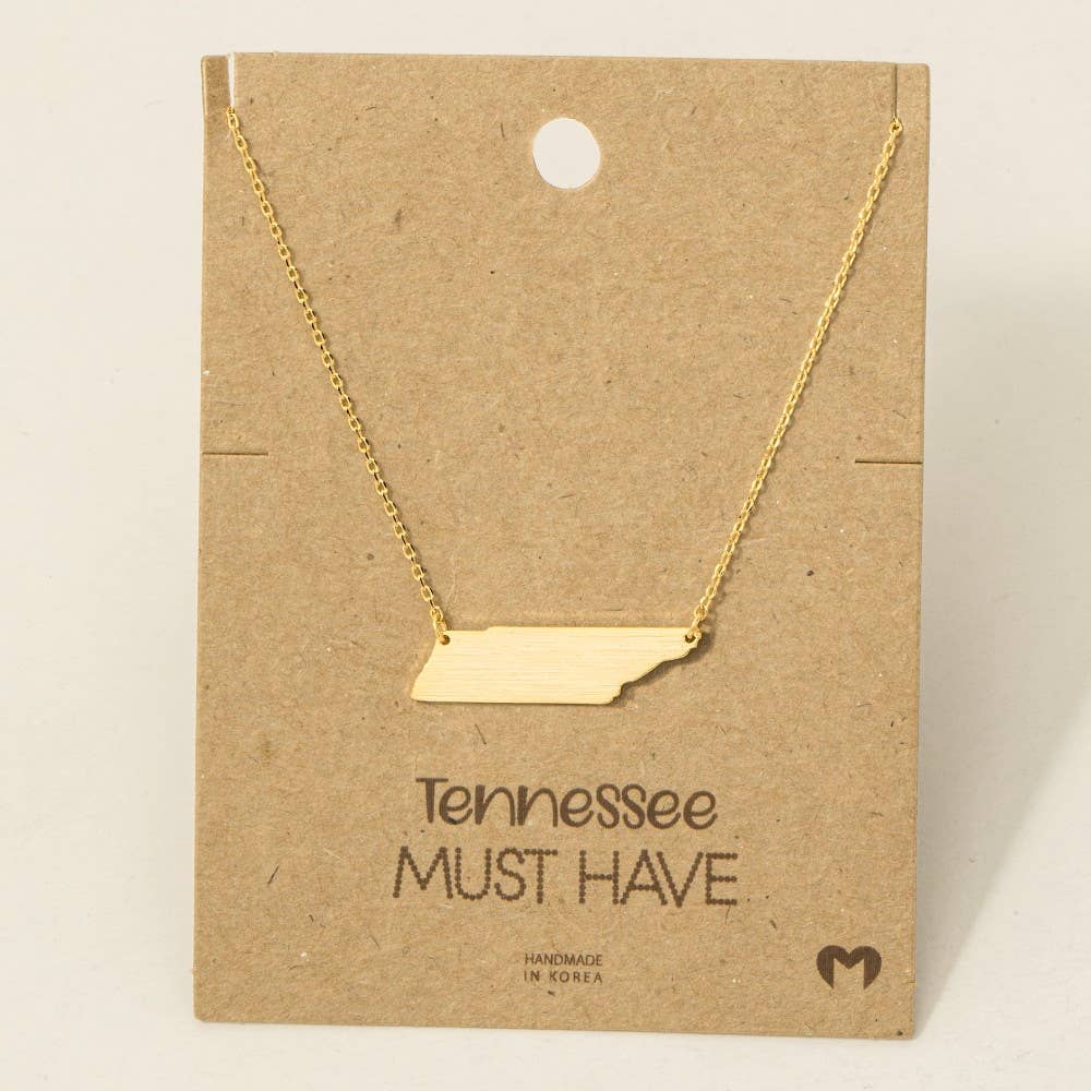 Fame Accessories - Wholesale Pendant/Charm Necklace - Tennessee State Pendant Necklace1