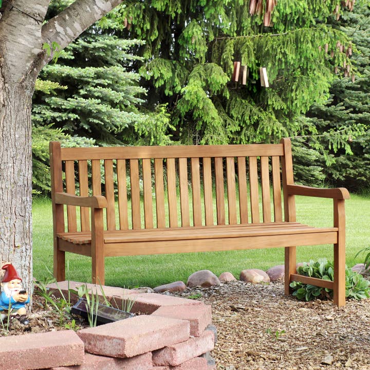 Sunnydaze Decor - Wholesale Bench - Teak Outdoor Garden Bench - Mission Style - 2-Person - 60”