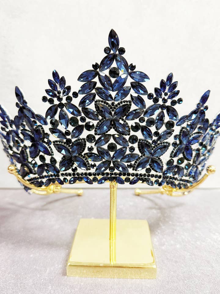 Saffier Edelsteen Kroon, Bruiloft Sieraden, Bruids Hoofdstuk. voor wholesale door Happy Dream Gifts