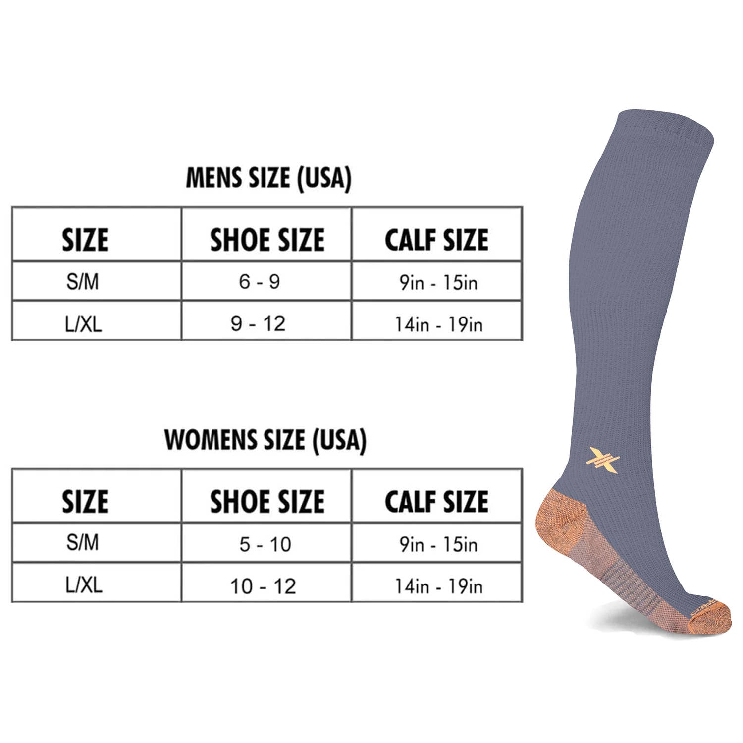The American Gift Company (TAGCO) - Wholesale Socks - Unisex - Copper Infused High Performance Compression Socks (1-Pair)2