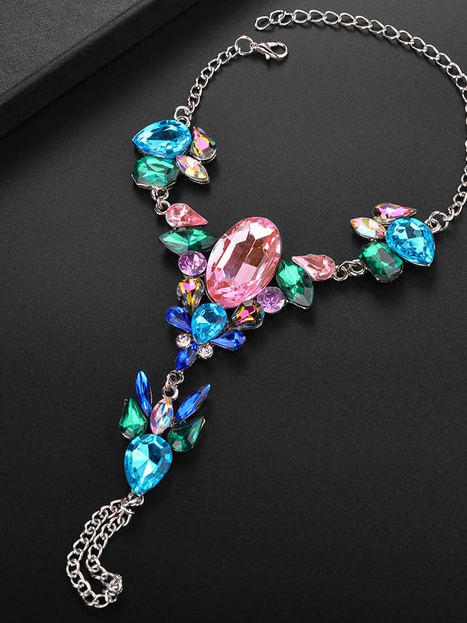 Tobillera de Cristal Floral Perforado AK0091 para venta al por mayor de Ole