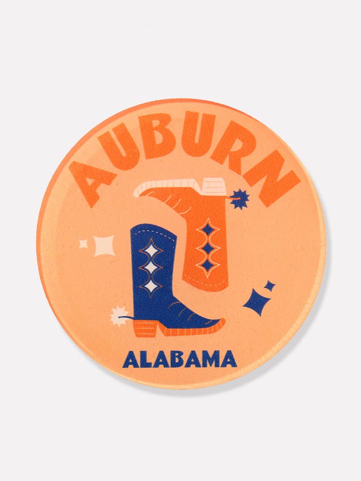 Auburn Alabama Acrylic Drink Coaster for wholesale by Tart By Taylor