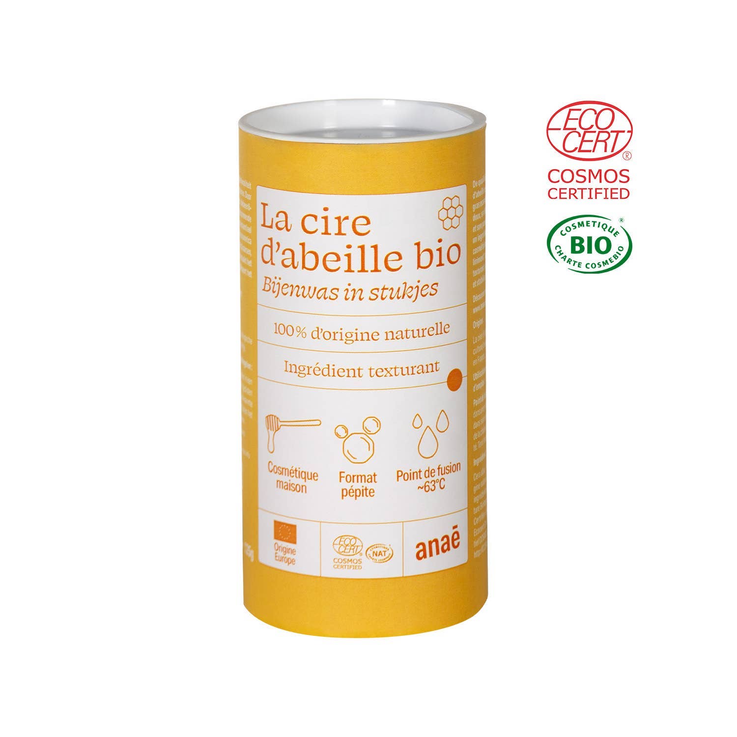 Ecodis - Grand Beau - Wholesale Craft Supplies - Organic Beeswax Cosmetic - 125G - Anaé