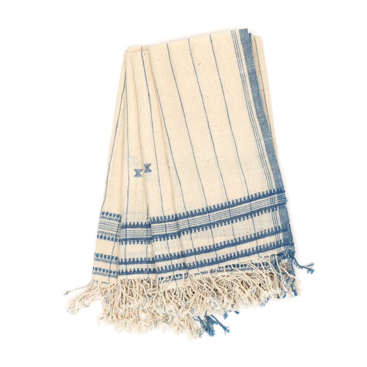 Khamir Indigo Woven Napkins Set for wholesale by Alamwar