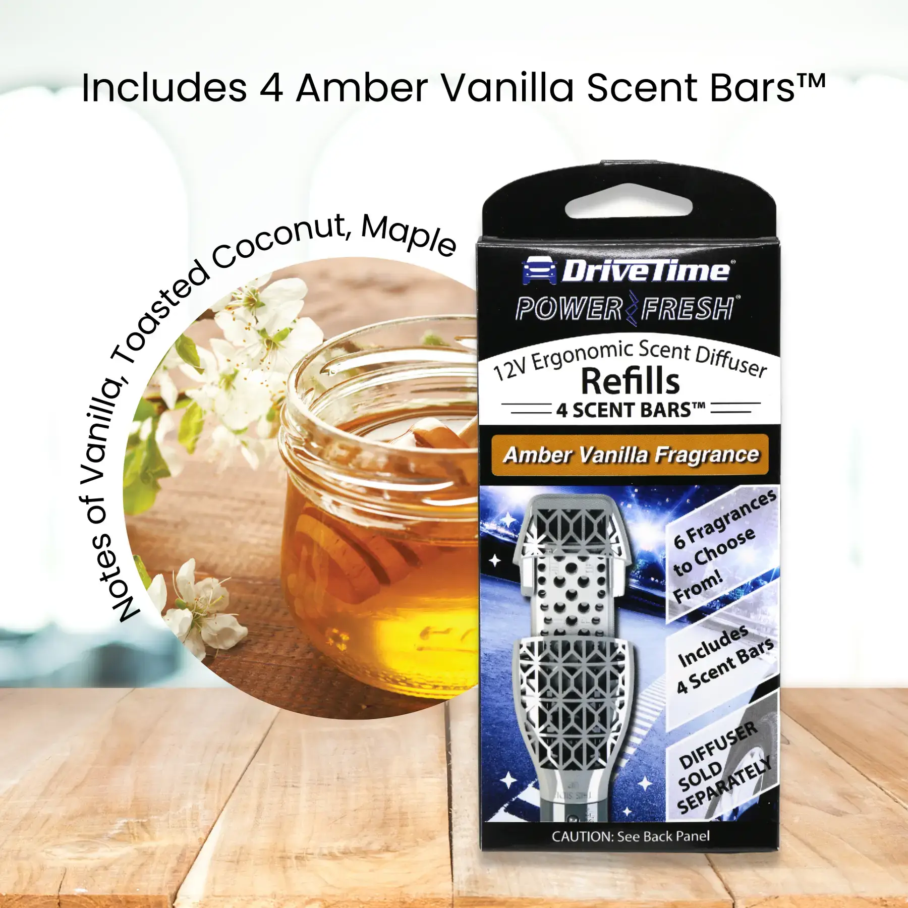Belle Aroma® - Wholesale Car Freshener - Unisex - Power Fresh® 12V Refill Air Freshener Amber Vanilla
1