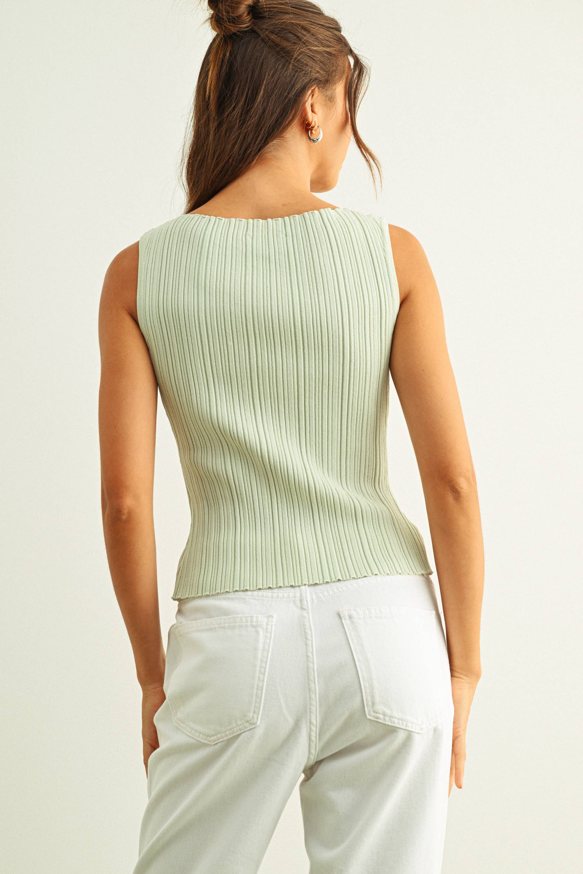 MIOU MUSE - Wholesale Knit Top - Women's - T3779   VISCOSE RIBBED KNITTED TOP32