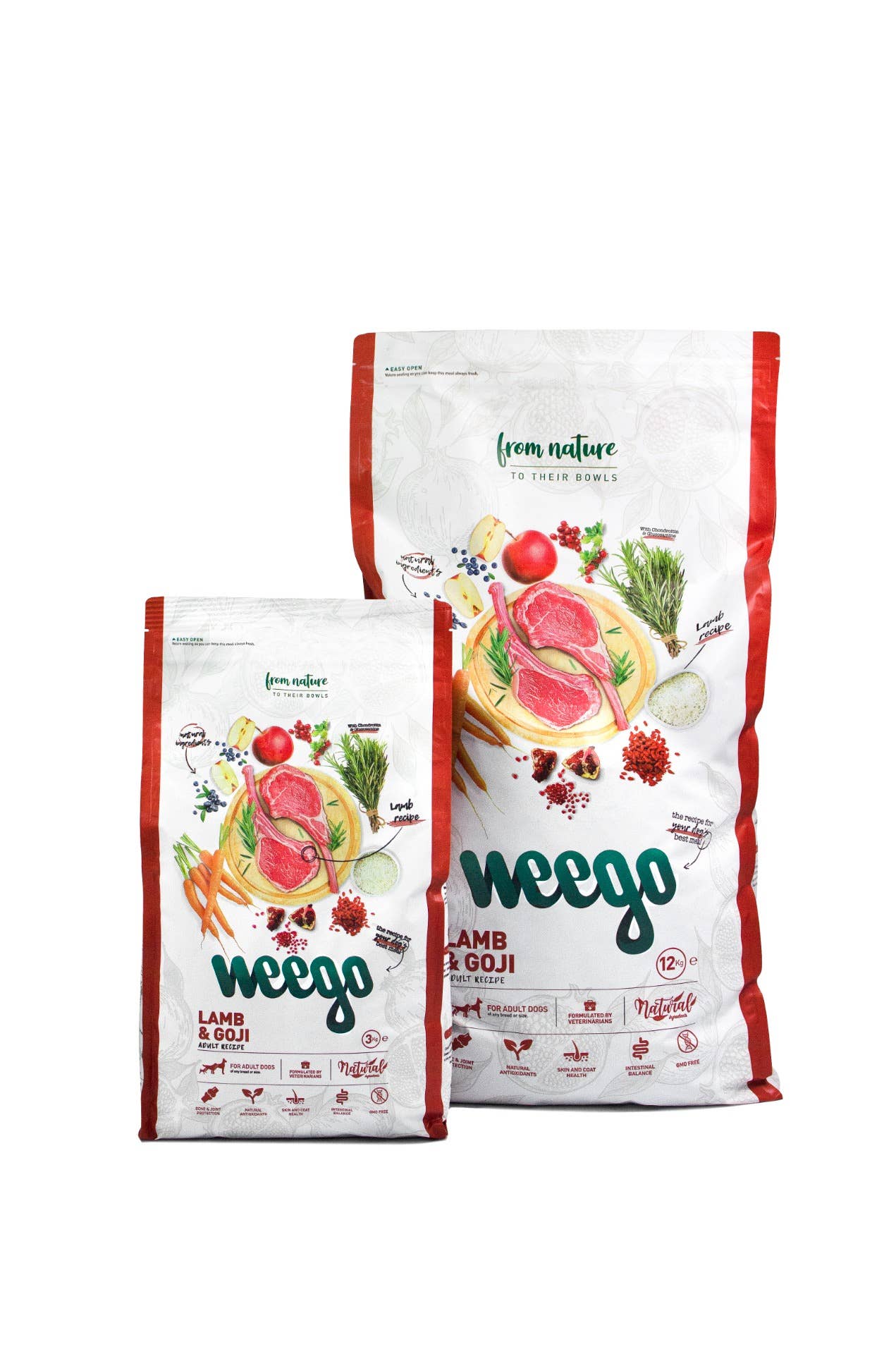 Weego – wholesale Husdjursfoder – Hund – Weego hundmat med lamm och gojibär1