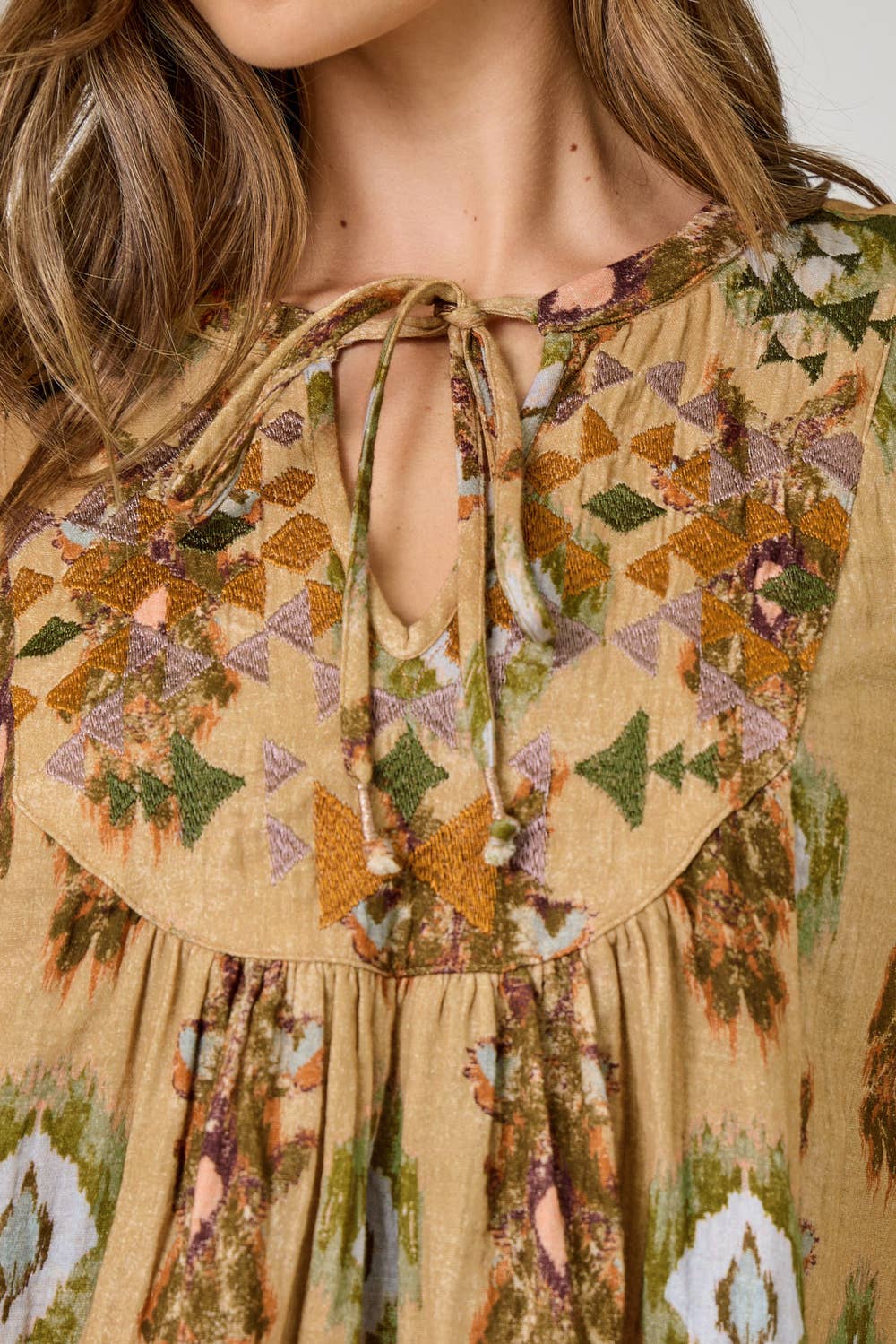 Mystree - Wholesale Blouse - Women's - 61311 Embroidery Yoke Peasant Top 5