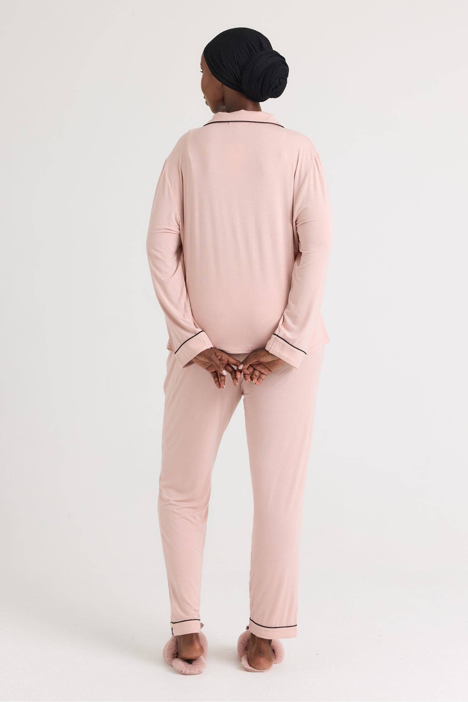 Bamboo Long Pyjama Set in Pink for wholesale on Faire2