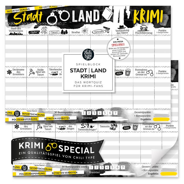 Bloc de jeu policier de campagne DIN A4 pour la vente par chili type