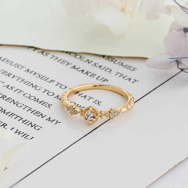 Gioiellin - S925 Silver Jewelry - Wholesale Multi-Stone Ring - S925 Sterling Silver Plated 14k Morganite Ring3