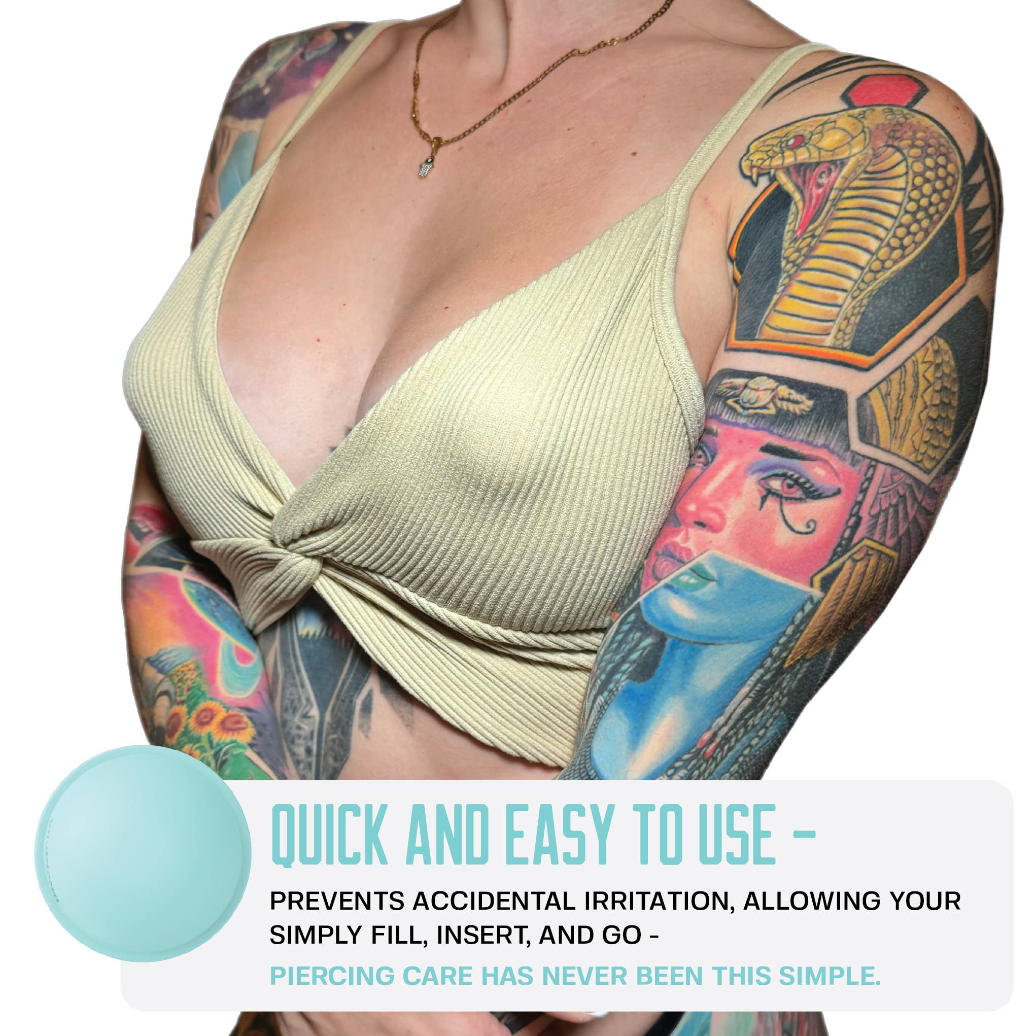 Base Laboratories - Wholesale Bandaids/Bandages - Nipple Piercing Aftercare Cups - Hands-Free Soaker Set1