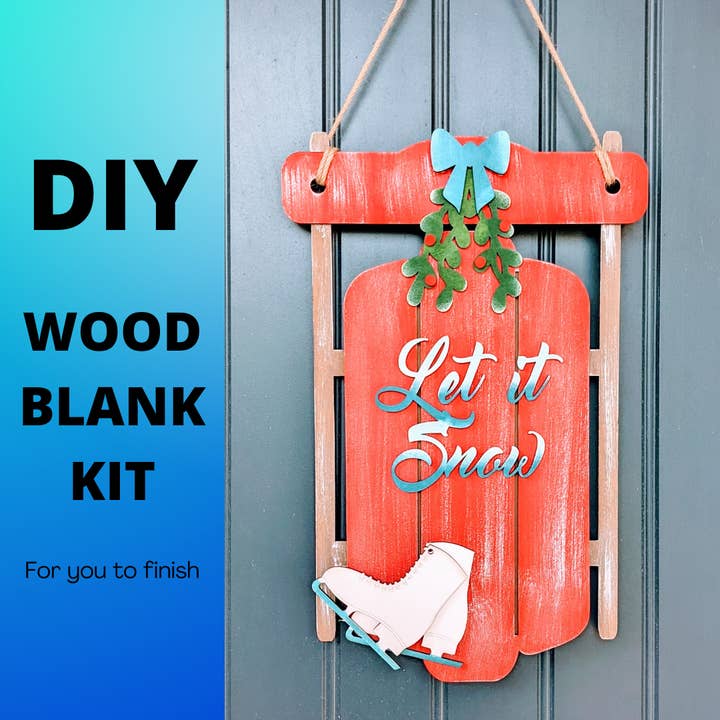 Kit de bricolage Let It Snow Sled Wood Blank pour la vente par Sunshine Creations FLA