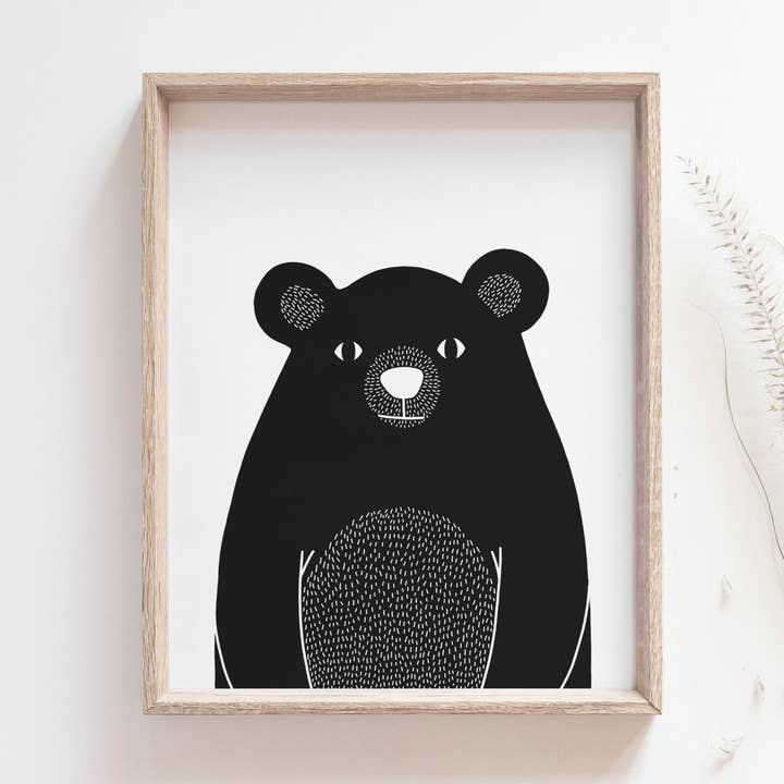 Bear Cub Illustration / Handmade Giclée Print for wholesale by Bleu Marie Artwork