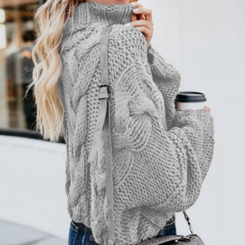 Masyal - Wholesale Knit Sweater - Women's - Chunky Turtleneck Sweater0