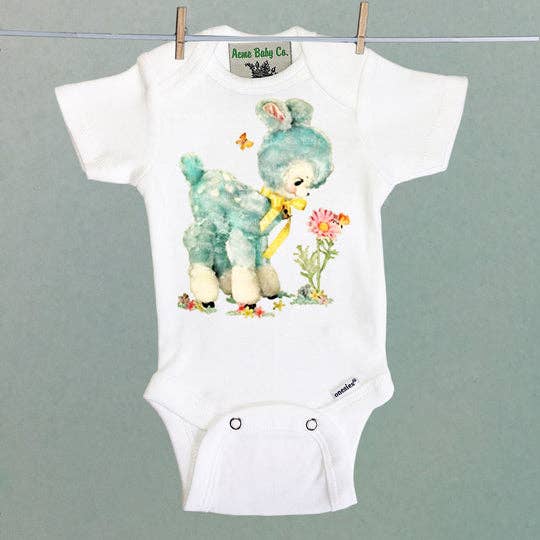 Acme. Baby Co. LLC - Wholesale Bodysuit (Non-Footed) - Baby - Blue Deer Stuffie One Piece Baby Bodysuit2