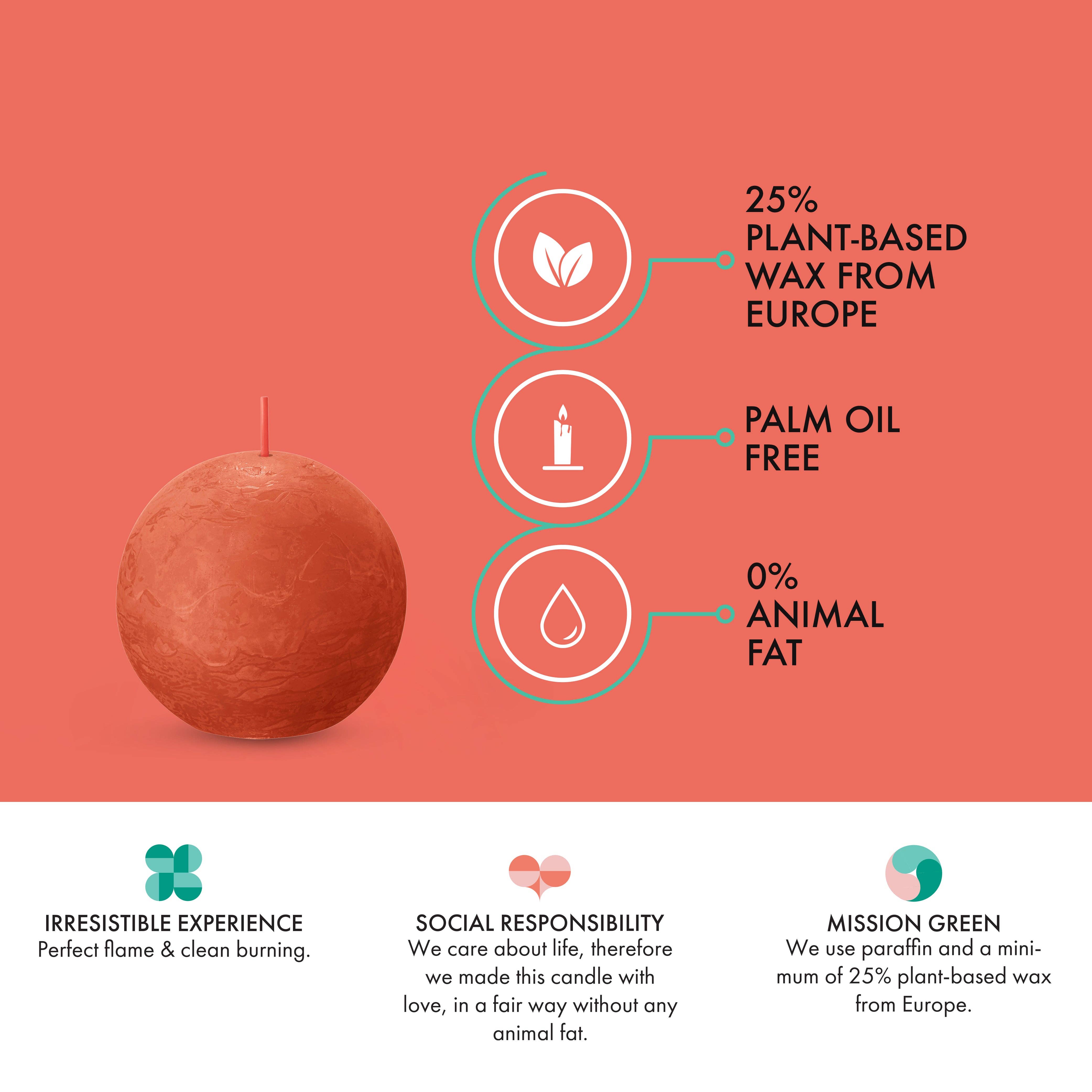 BOLSIUS – Velas de decoração por atacado – 6 Velas rústicas 3" - Inperfuted - Natural - Eco-Friendly - Cera Plant-Based - **Vendido Individualmente90