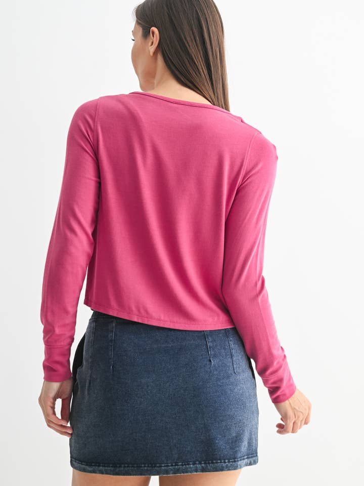 Mono B - Wholesale Sweatshirt - Women's - Charming Ballet Tie-Front Sweater2