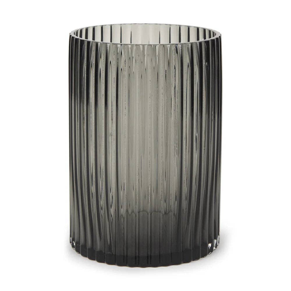 Dawn Short Smokey Black Glass Vase for wholesale by Interior Design by Emily, LLC