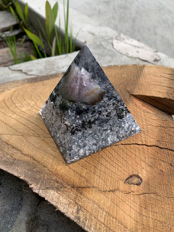 AMETHYST-Healing Orgonite Pyramid - Amethyst for wholesale by Orgonics by Driftwood Works Inc