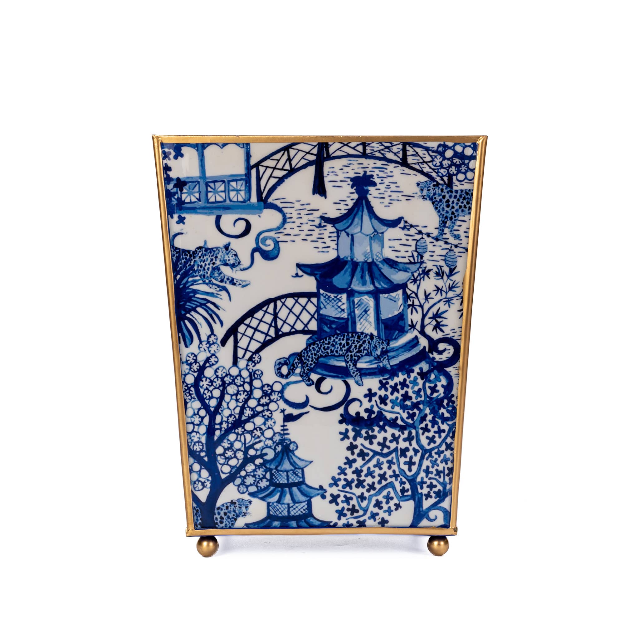 Jaye's Studio - Wholesale Bathroom Accessory Set - Garden Party Enameled Square Wastebasket 96