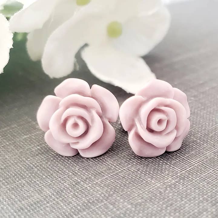 Rose Post Ørering - Mat Lys Lilla for engroshandel hos The Wild Poppy Jewelry Co.