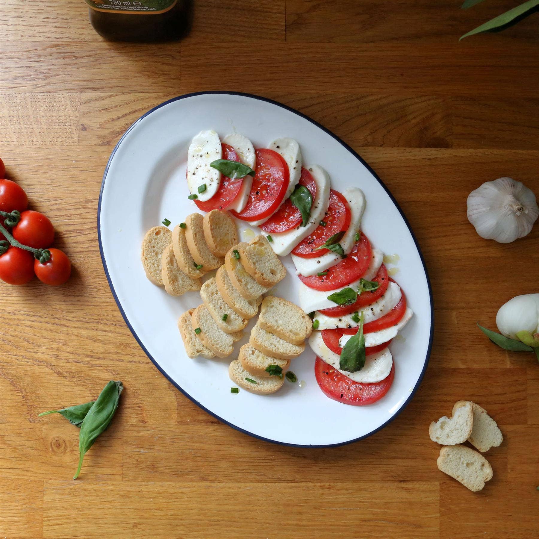 Rinkit Ltd – wholesale Platter – White Enamel Serving Platter - 30cm x 22cm10