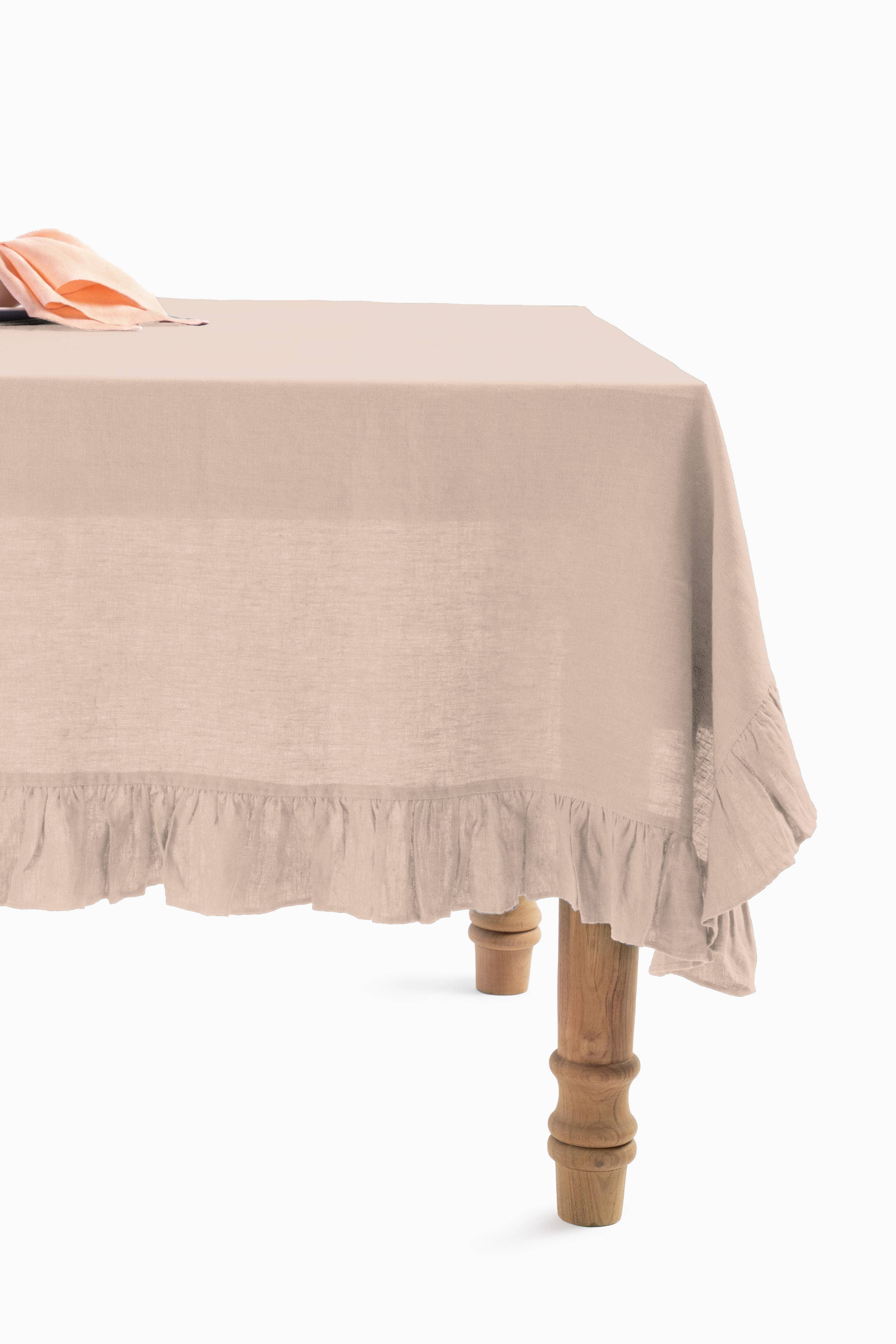Live Linen - Wholesale Tablecloth - Linen Tablecloth with Ruffle Trim – Classic13