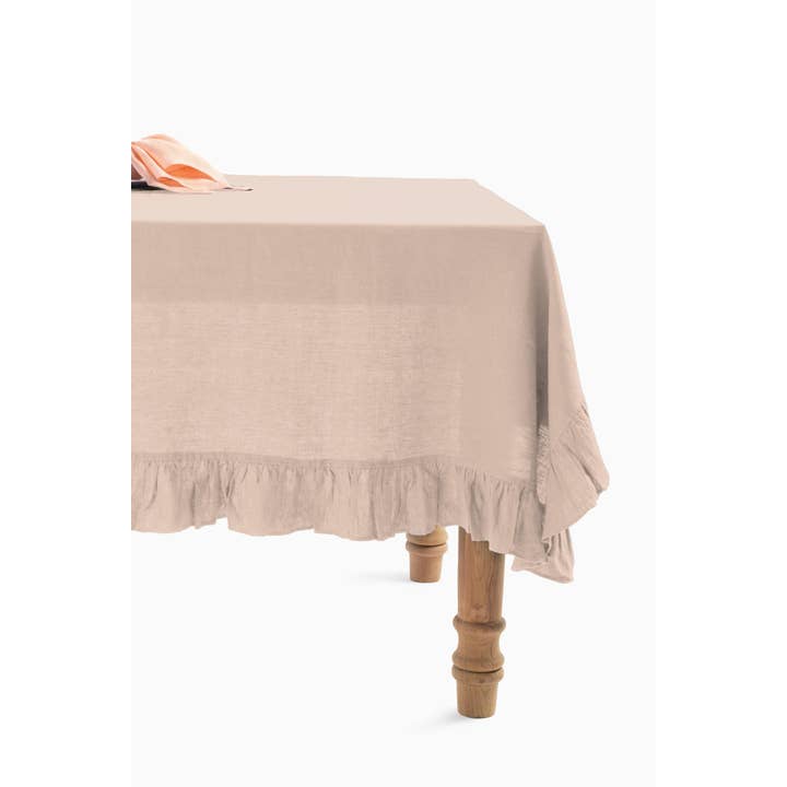 Live Linen - Wholesale Tablecloth - Linen Tablecloth with Ruffle Trim – Classic13