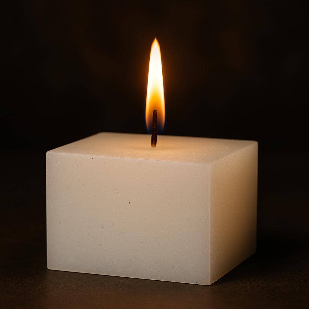 NHP International - Wholesale Pillar Candle - White Sempre rustic block candles 9x6cm1