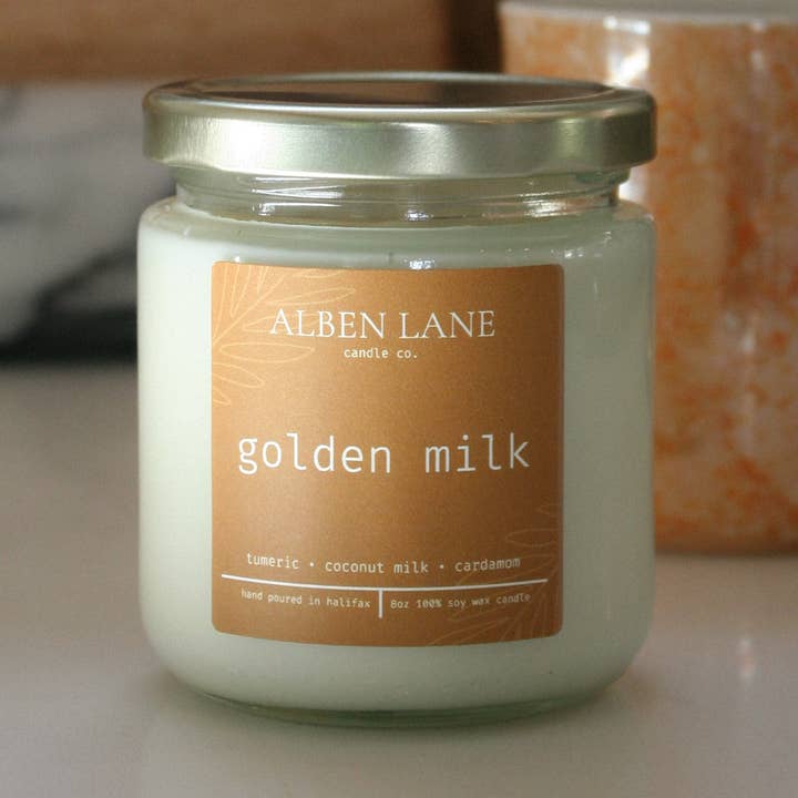 golden milk for wholesale by Alben Lane Candle Co.