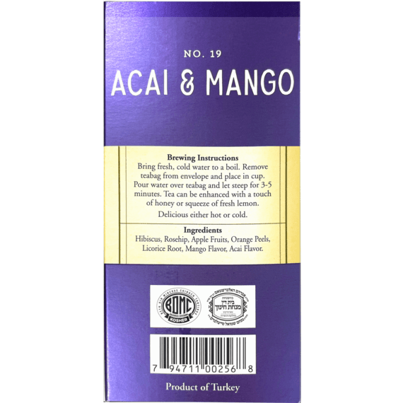 Galil Brands - Wholesale Tea Bags - Acai & Mango Herbal Tea | 20' Tea Bags | 1.23 oz | Galil2
