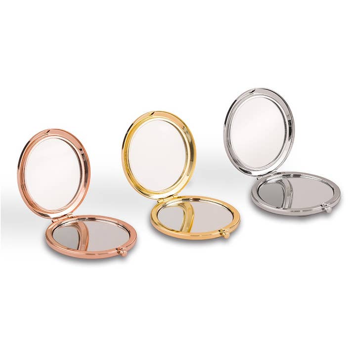 Weddingstar Inc. - Wholesale Compact Mirror - Rose Gold Glitter Compact Mirror