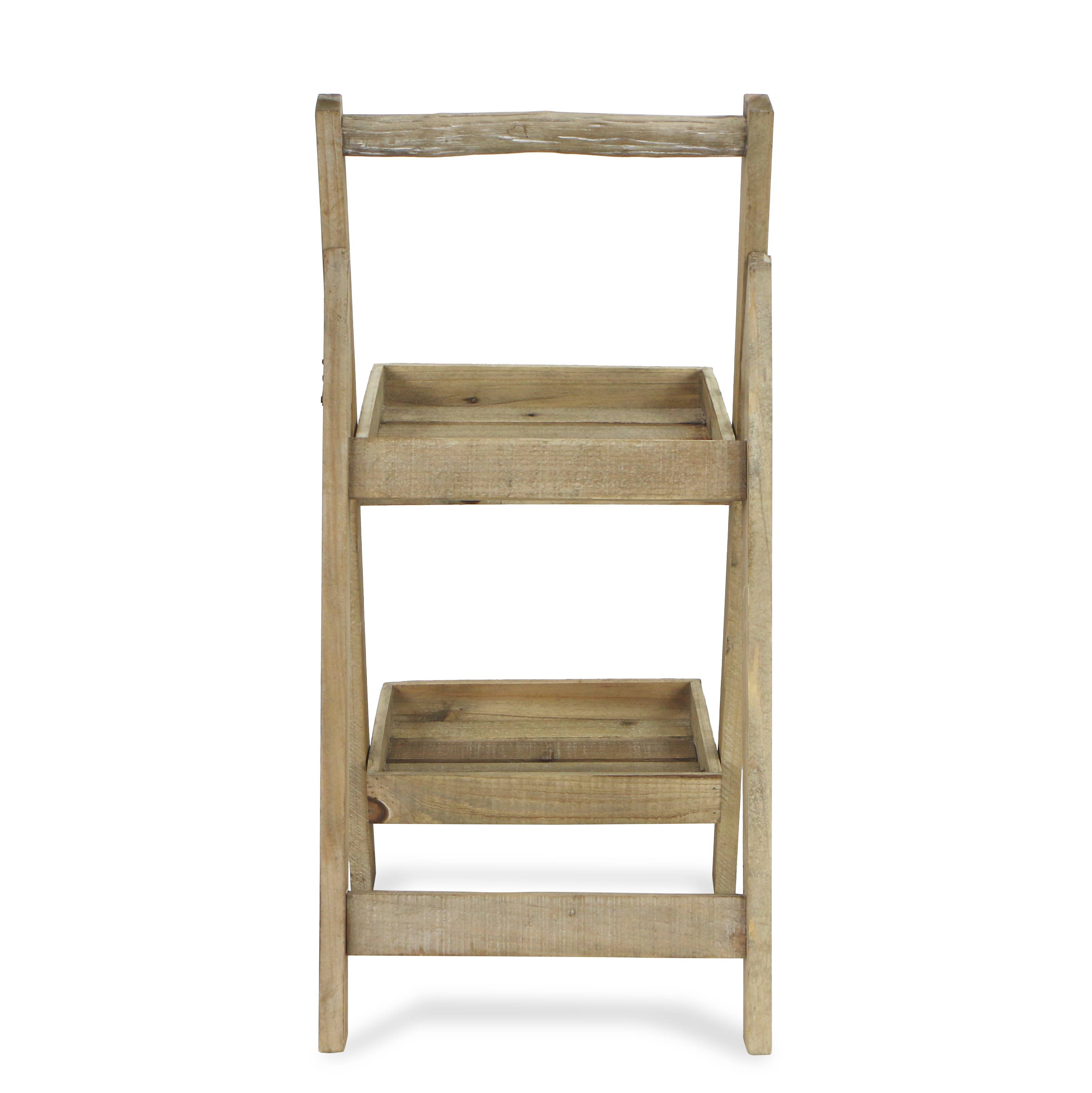 Cheungs Home Decor - Wholesale Free Standing Shelf - Alari 2 Tier Wood Folding Shelf | Display | Freestanding |3