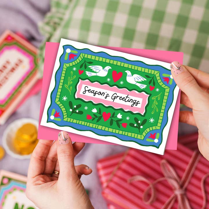 Natalie Lea Owen - Wholesale Christmas card - Dove Christmas Card | Vintage Holiday Card | Seasonal | Folk1