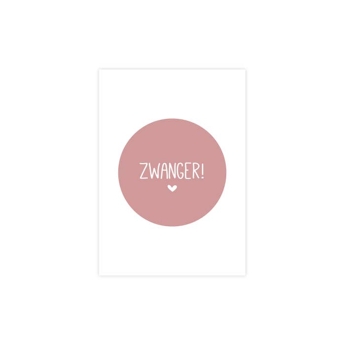 Fien & Feau - Wholesale Baby Card - Pregnant Round Pink Card1