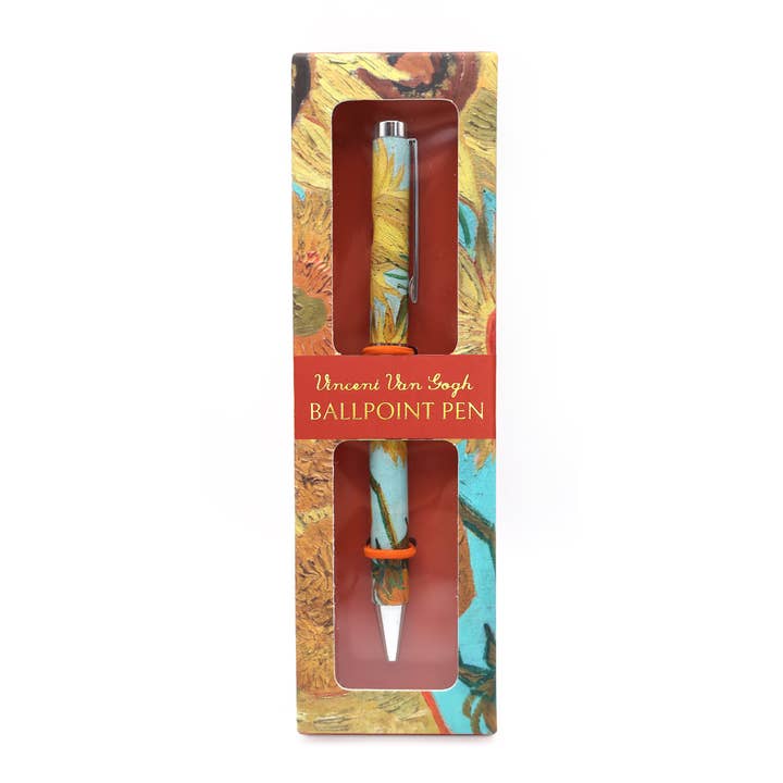 Stylo à bille Tournesols de Van Gogh dans une boîte cadeau pour la vente par Robert Frederick Ltd
