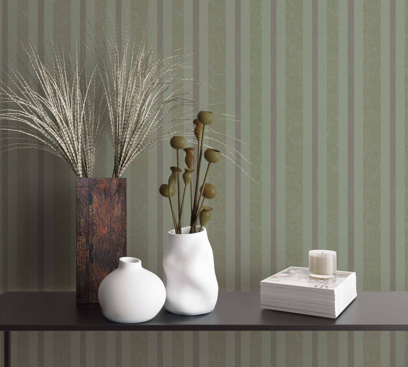 Marburg - Wholesale Wallpaper - Wallpaper green stripes for bedroom, living room or kitchen2