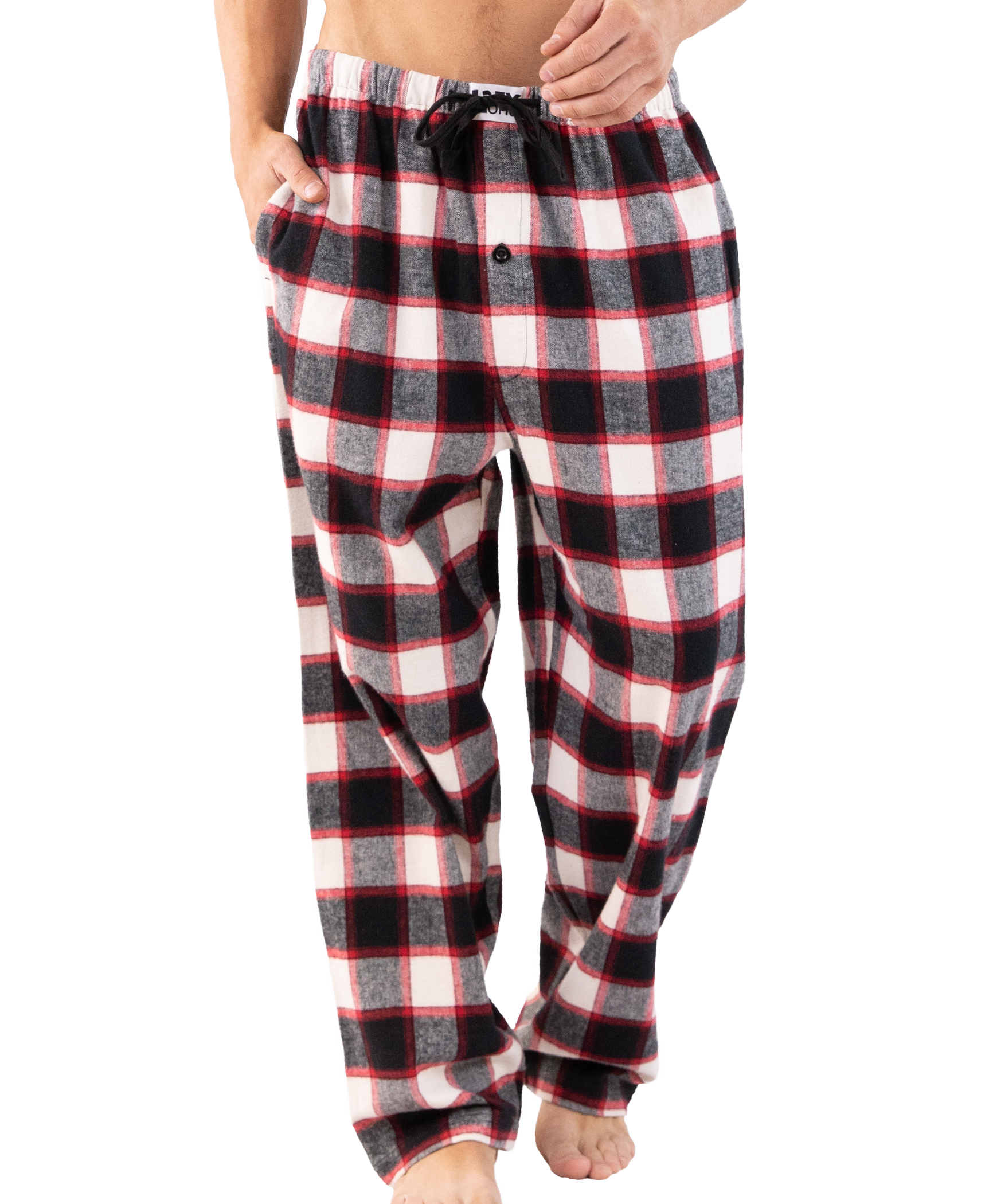 Lazy One - Wholesale Sleepwear Bottom - Men's - Black Plaid Flannel Men's PJ Pants2