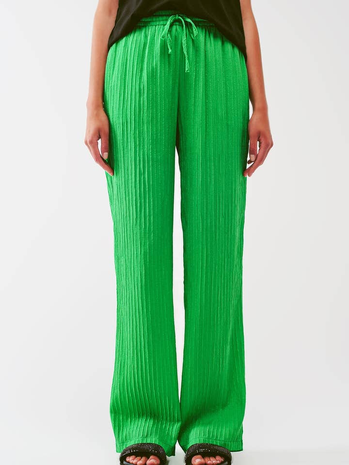 Pantalon ample à rayures en vert pour la vente par Q2 Free Duties for US & UK