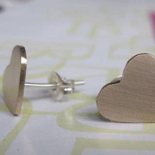 Tasteful and Fun - Hand-Made, Smooth Shaped Heart Studs - 0042 for wholesale by Virginia Wynne Designs