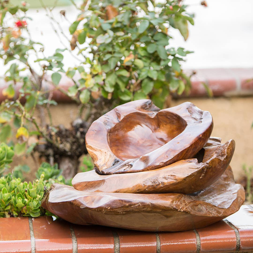 Garden Age Supply - Wholesale Decorative Plate/Dish/Bowl - Round Teak Root Bowls5