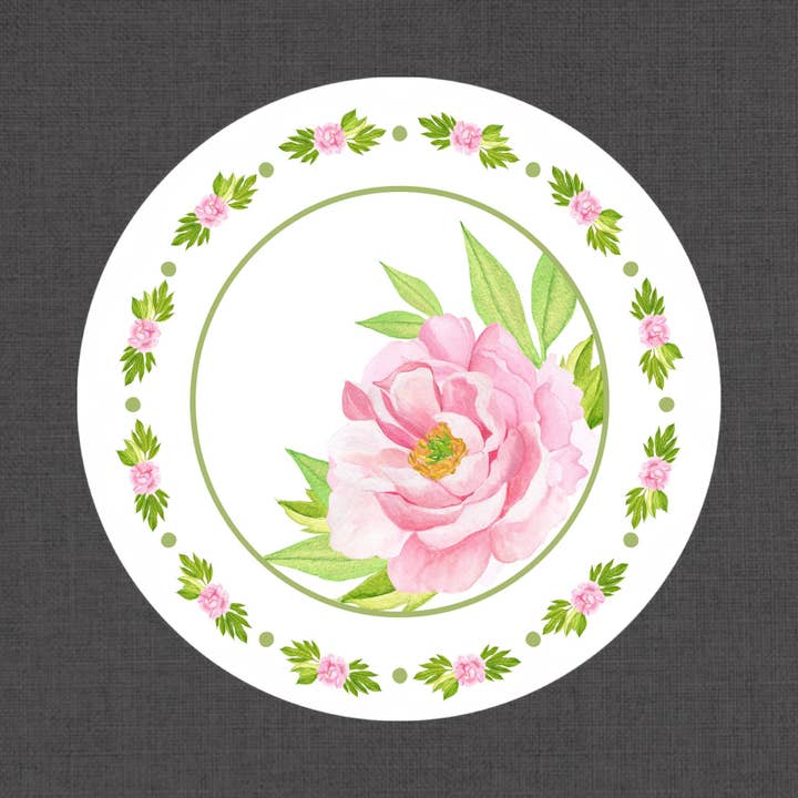 Pink Peony (Die Cut) Charger (Circle) for wholesale by Altoonastore